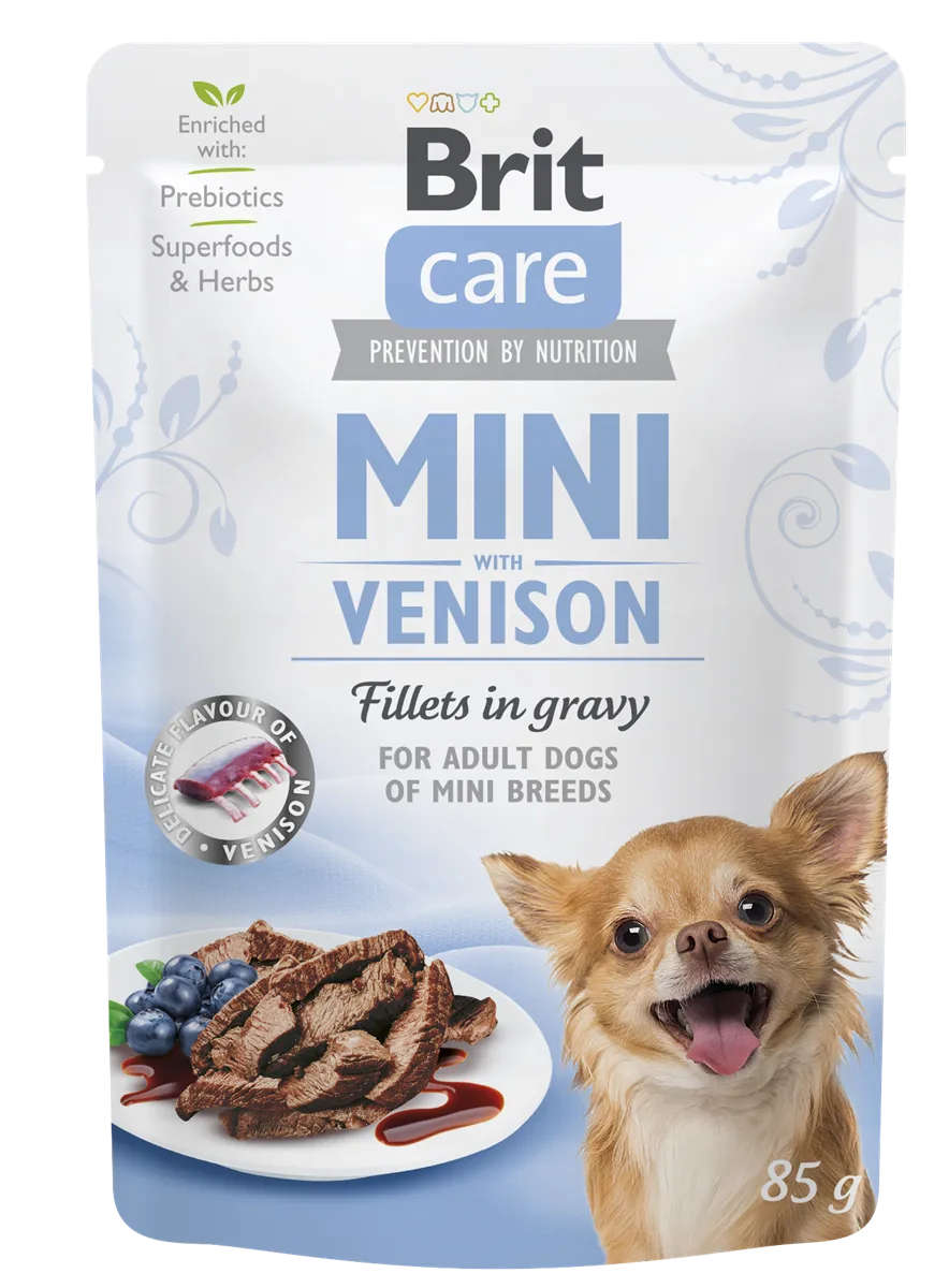 Brit Care Mini Irk Yetişkin Köpekler İçin Sos İçinde Geyik Etli Fileto Parçaları 85 gr 1
